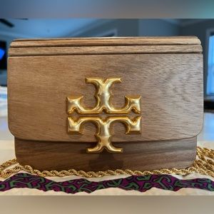 New Tory Burch Small Eleanor Wood Bag